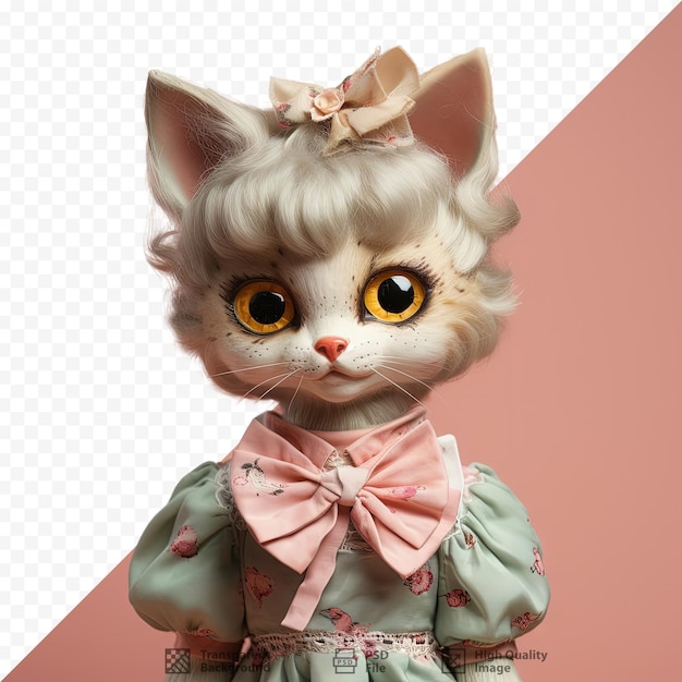 PSD studio model of a cat doll