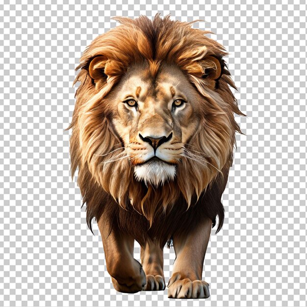 PSD studio portrait of a lion on a white background