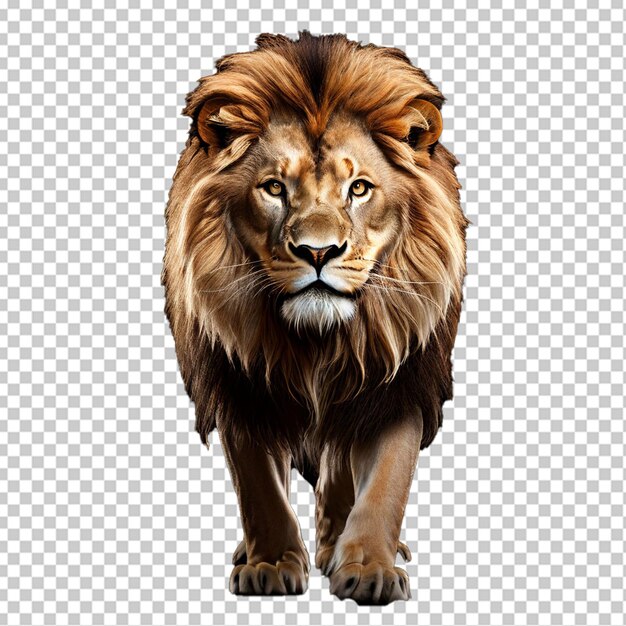 PSD studio portrait of a lion on a white background