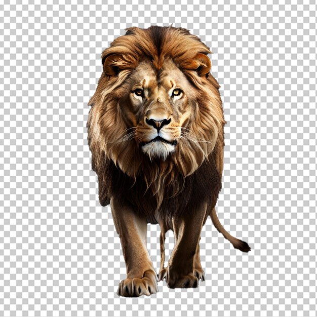 PSD studio portrait of a lion on a white background