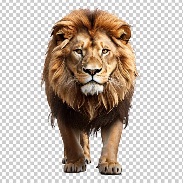 PSD studio portrait of a lion on a white background