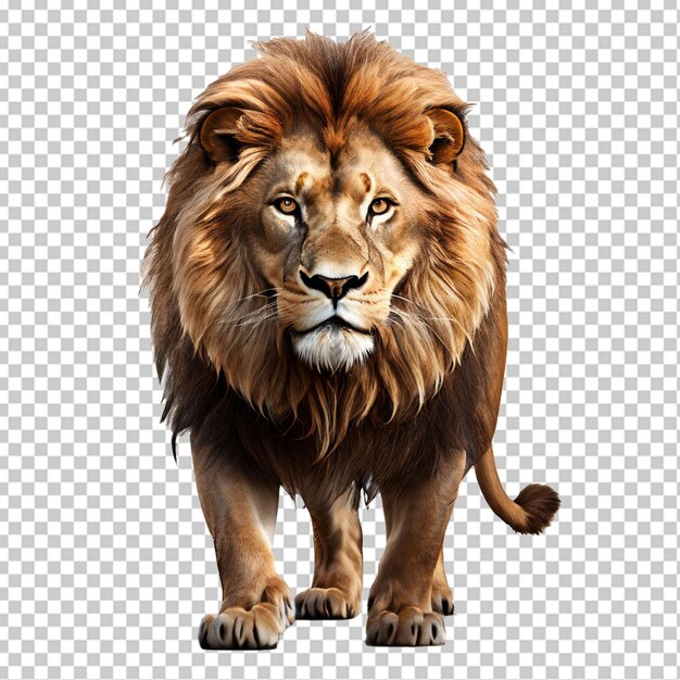 PSD Студийный портрет льва на белом фоне