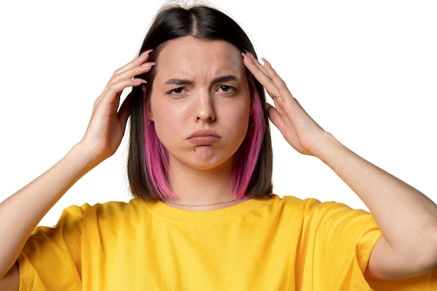 PSD studio portrait of young teenage girl