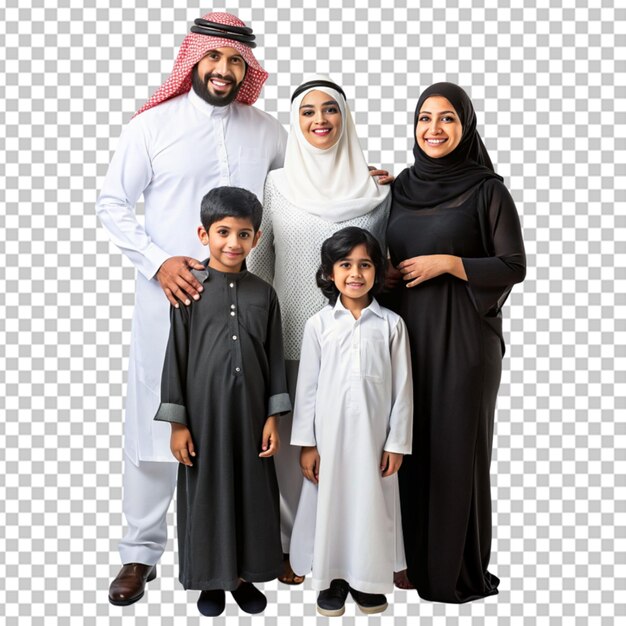 PSD studio shot of arabian muslim family