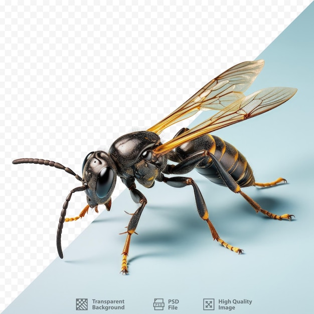 PSD studio shot of urocerus gigas a hornet or wood wasp against transparent background