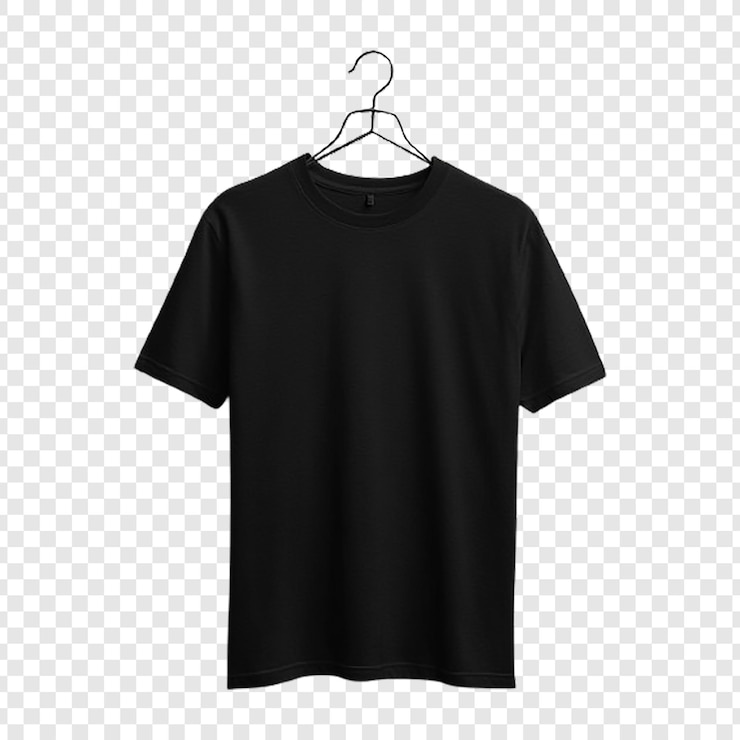 PSD studio shot zwart t-shirt op witte achtergrond