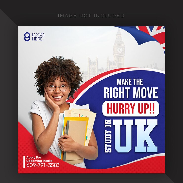 PSD study abroad social media post template