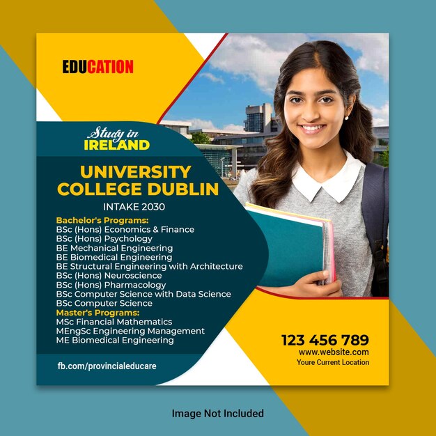 Study in Ireland Post template design