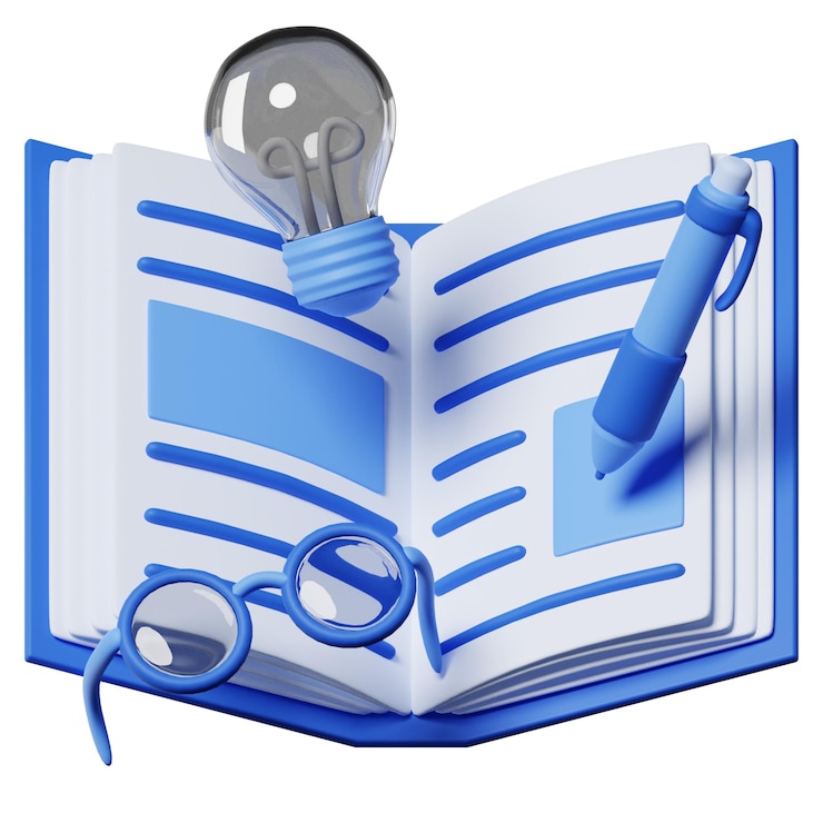 PSD study reading book education school science 3d