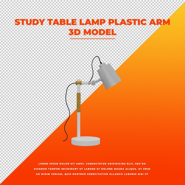 PSD study table lamp plastic arm