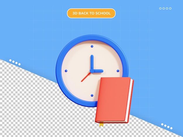 PSD 3d значок времени учебы