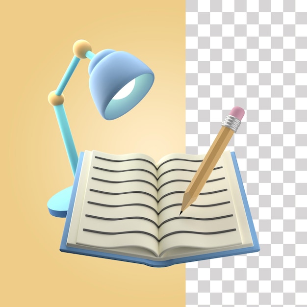 PSD studying 3d icon