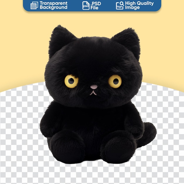 PSD stuffed animal toys cute plush black cat