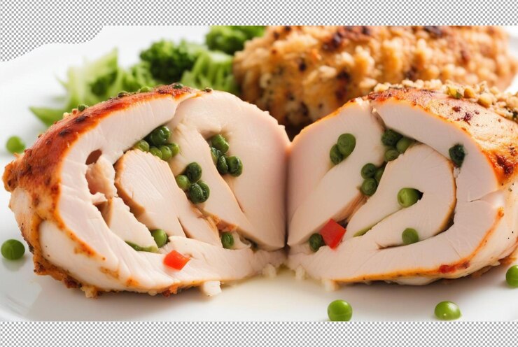 PSD stuffed chicken breast topped with melted cheese goodness