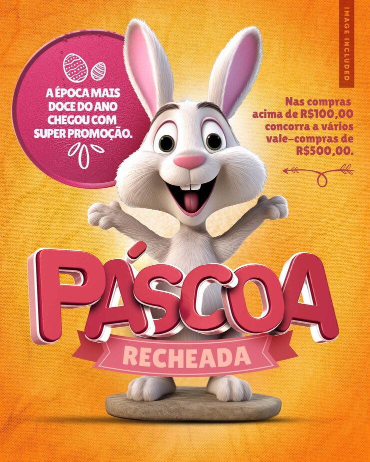 PSD stuffed easter social media template