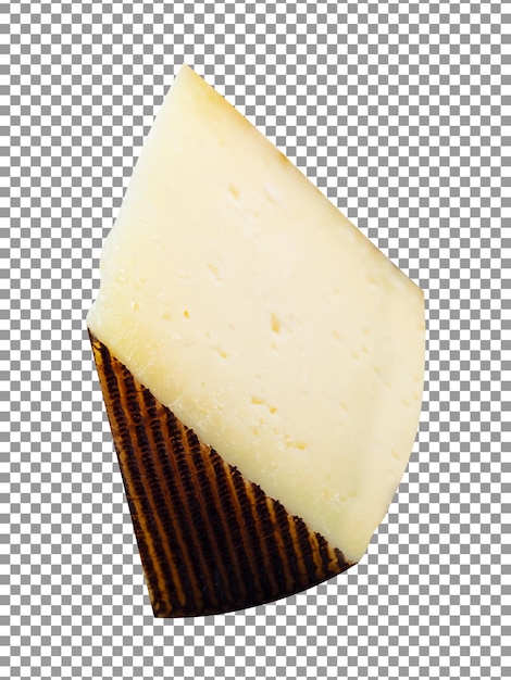 Stukje kaas met een vierkante vorm op transparante achtergrond
