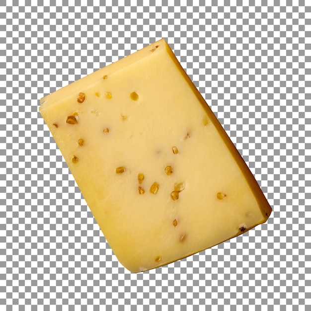 Stukje verse rauwe kaas geïsoleerd op transparante achtergrond