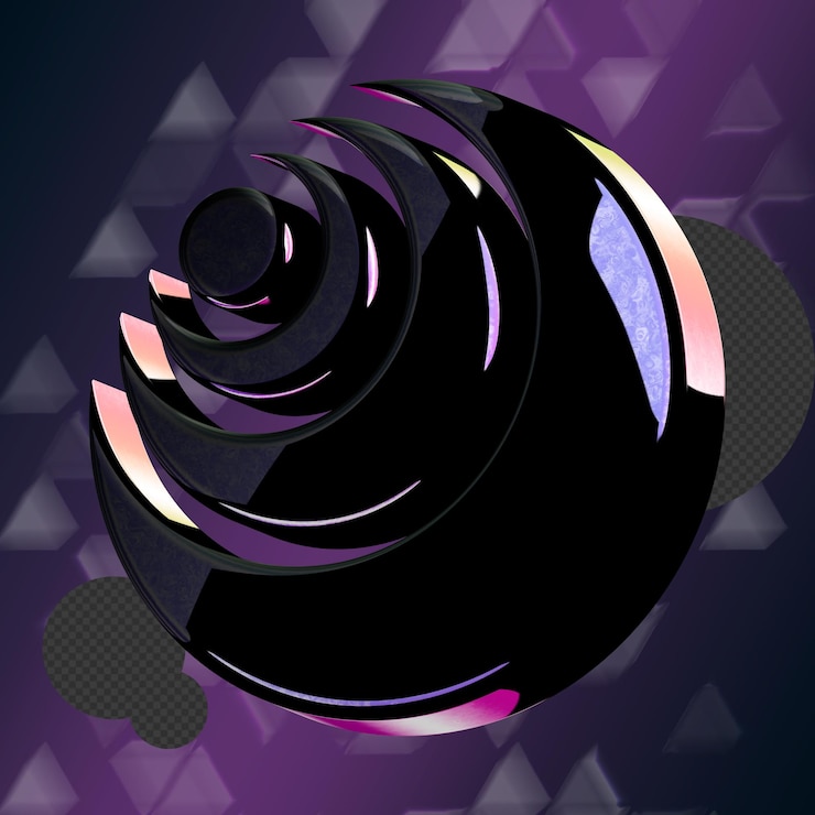 PSD stunning 3d icon with elegant black glass texture perfect for adding sophistication to any project