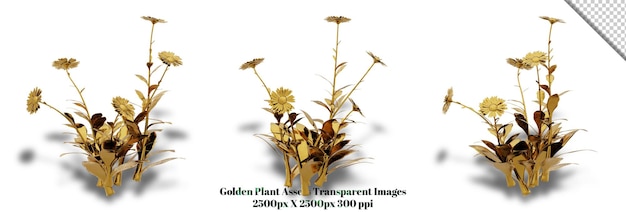 A stunning 3d rendering of a golden plant that will add richness and elegance to any design