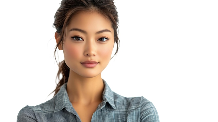PSD stunning beautiful asian woman on transparent background