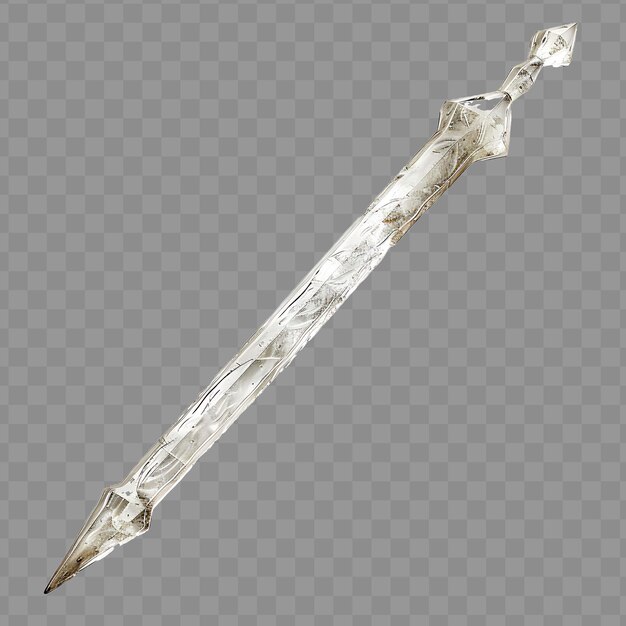 PSD stunning engraved quartz lance featuring a beautiful design game asset isolated concept png design