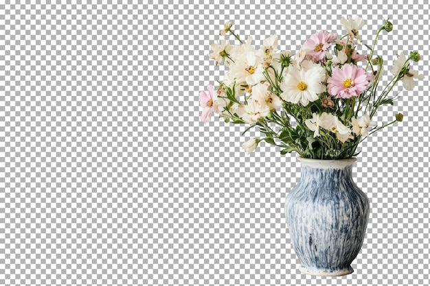 stunning floral arrangement in a vase accompanied by a warm greeting card with isolated on transparent background