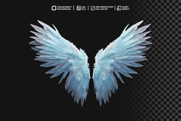 Stunning frozen ice wings effect with a realistic icy glow without background