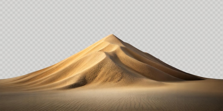 PSD stunning golden sand dunes under a clear sky at sunset