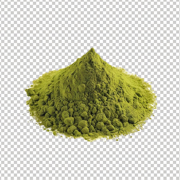 a stunning illustration of green matcha powder isolated on a transparent background