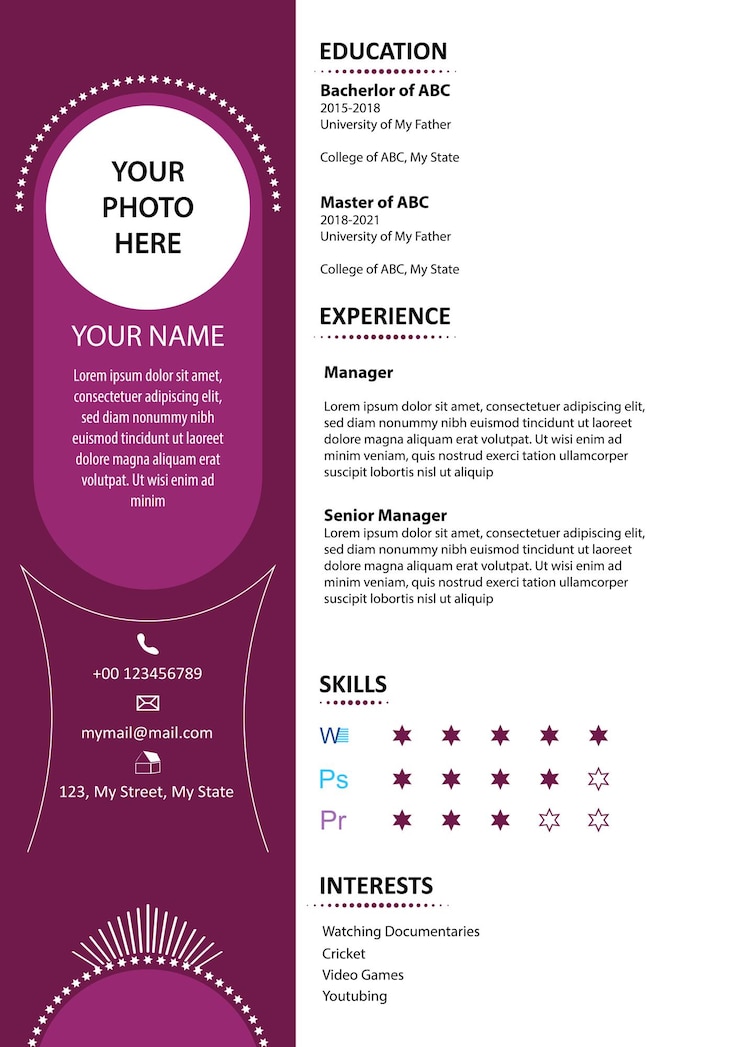 PSD stunning modern cv designs resume design to stand apart from the crowd in your interviews