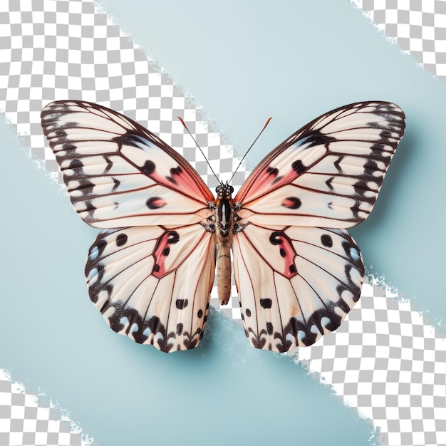 A stunning pale blue butterfly common tiger with elegant scale details isolated on a transparent background