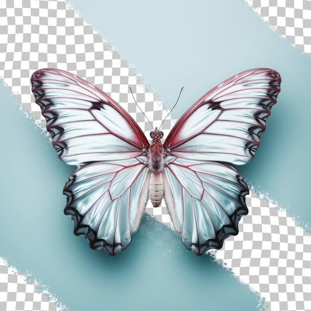 PSD a stunning pale blue butterfly common tiger with elegant scale details isolated on a transparent background