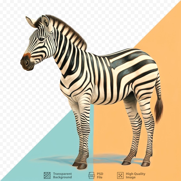 PSD a stunning zebra with stripes is upright