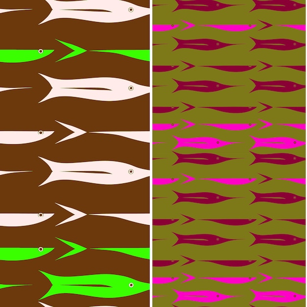 Sturgeon With Armored Silhouette Abstract Minimal Design and Nature Pattern Vector Designs