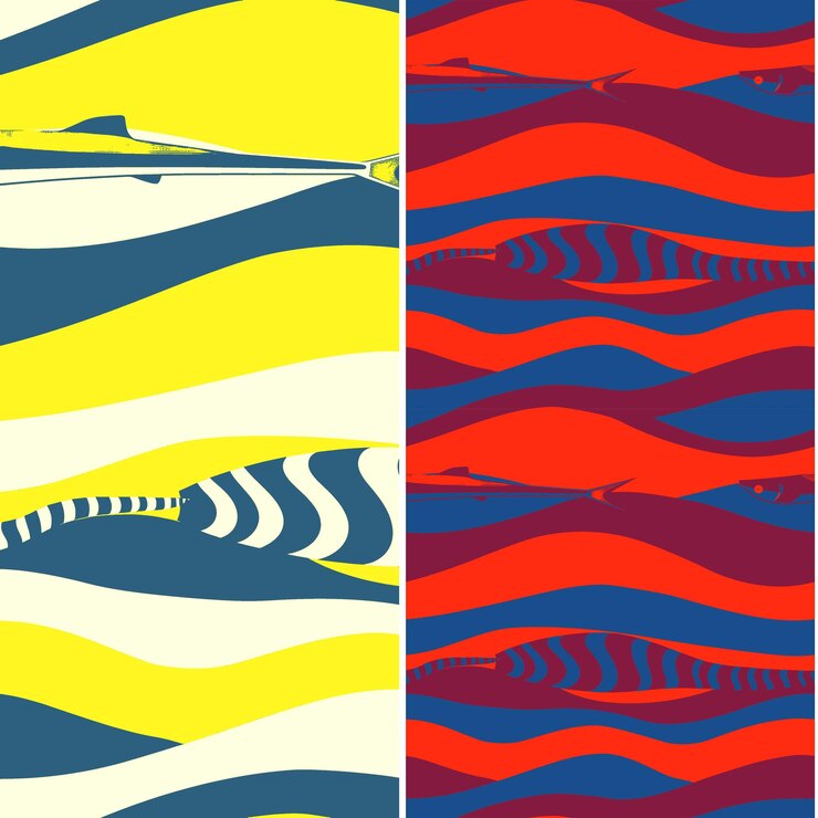 PSD sturgeon with armored silhouette abstract minimal design and nature pattern vector designs