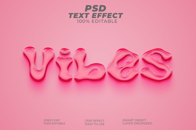 Styl efektu tekstowego PSD Vibes 3d