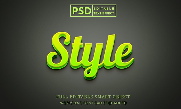 PSD style  3d editable text effect premium psd