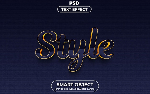 PSD style 3d editable text effect style premium psd template with background