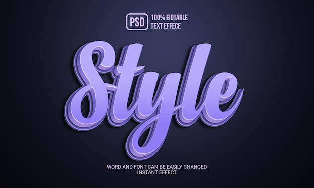 PSD style 3d editable text effect style