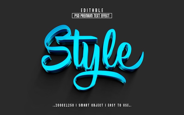 Style 3d editable text effect style
