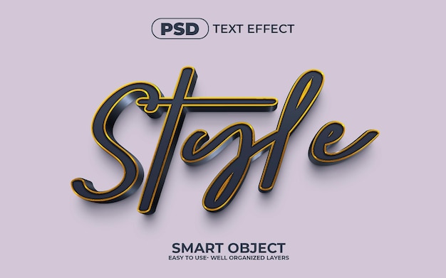 PSD style 3d editable text effect template