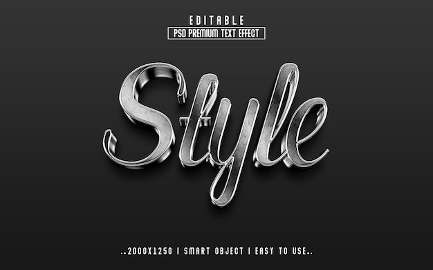 Style 3d editable text effect