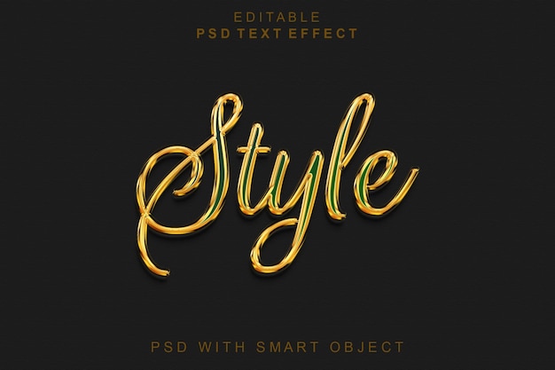 PSD style 3d text effect editable font in with dark background