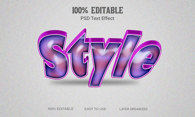 PSD style 3d text effect editable text style psd file