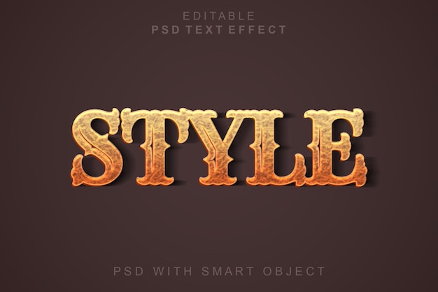 Style 3d text effect vintage style template