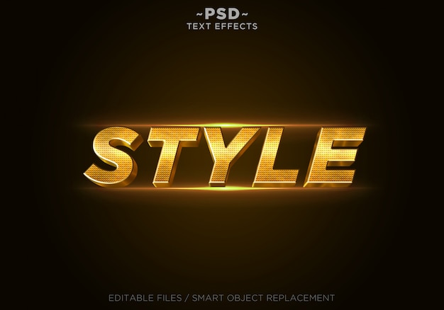 Style golden effects editable text