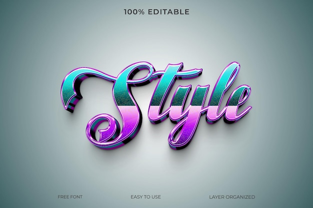 PSD style psd 3d text effect style editable