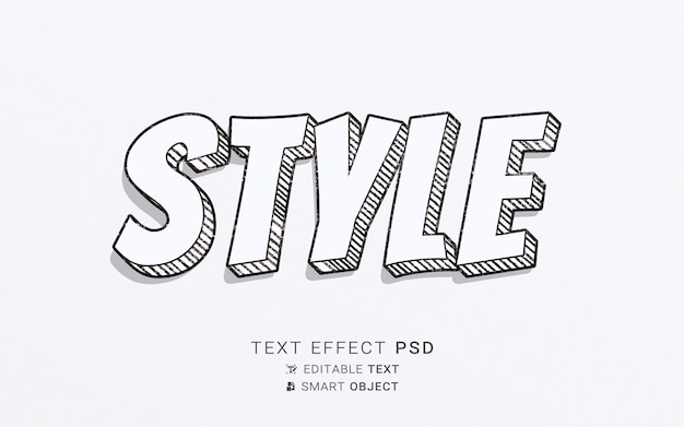PSD Шаблон оформления текстового эффекта стиля