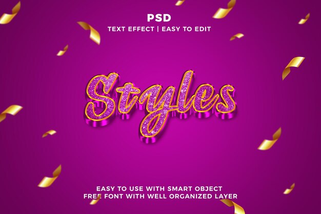 PSD styles 3d editable photoshop text effect style psd with background