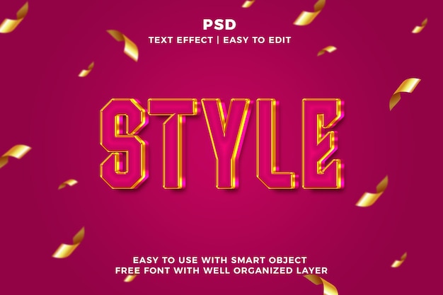 Styles 3d editable photoshop text effect style psd with background